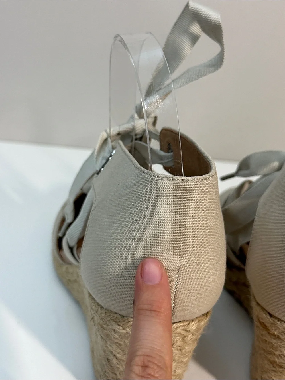 Vionic Kaitlyn Tie Front Espadrille Wedges Oat Size 9.5